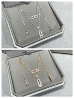 [Loco jewelrys]MOVE 2 ROW DIAMOND NECKLACE