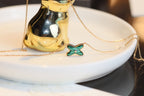 Loco JEUX MALACHITE 1 DIAMOND PINK GOLD NECKLACE