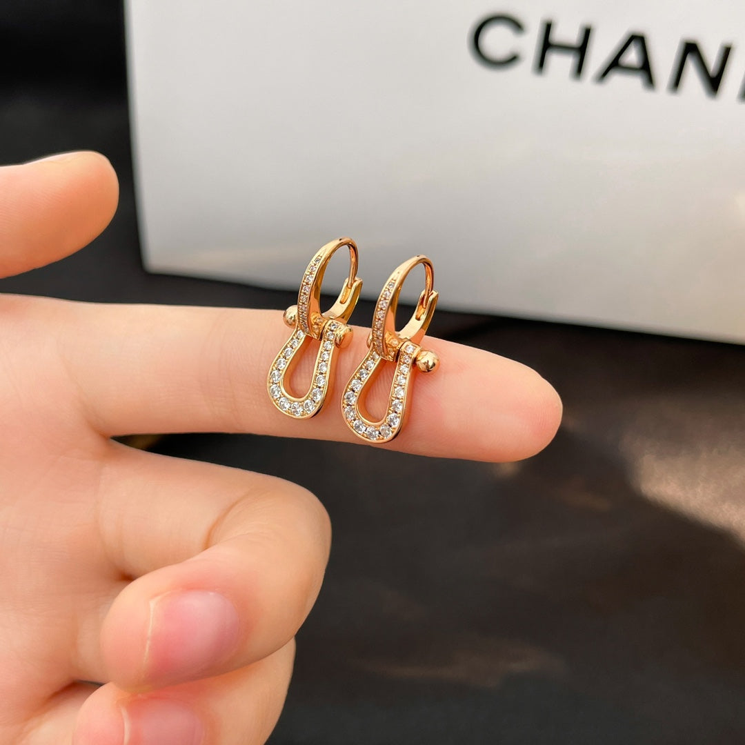 Loco FORCE 10 FULL DIAMOND DROP EARRINGS MEDIUM MODEL