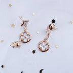 Loco STAR AND SUN PINK GOLD MOP DROP EARRINGS