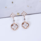 Loco STAR AND SUN PINK GOLD MOP DROP EARRINGS