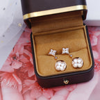 Loco STAR AND SUN PINK GOLD MOP DROP EARRINGS