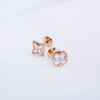 Loco STAR AND SUN PINK GOLD MOP STUD EARRINGS