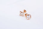 Loco STAR AND SUN PINK GOLD MOP STUD EARRINGS