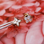 Loco STAR AND SUN PINK GOLD MOP STUD EARRINGS