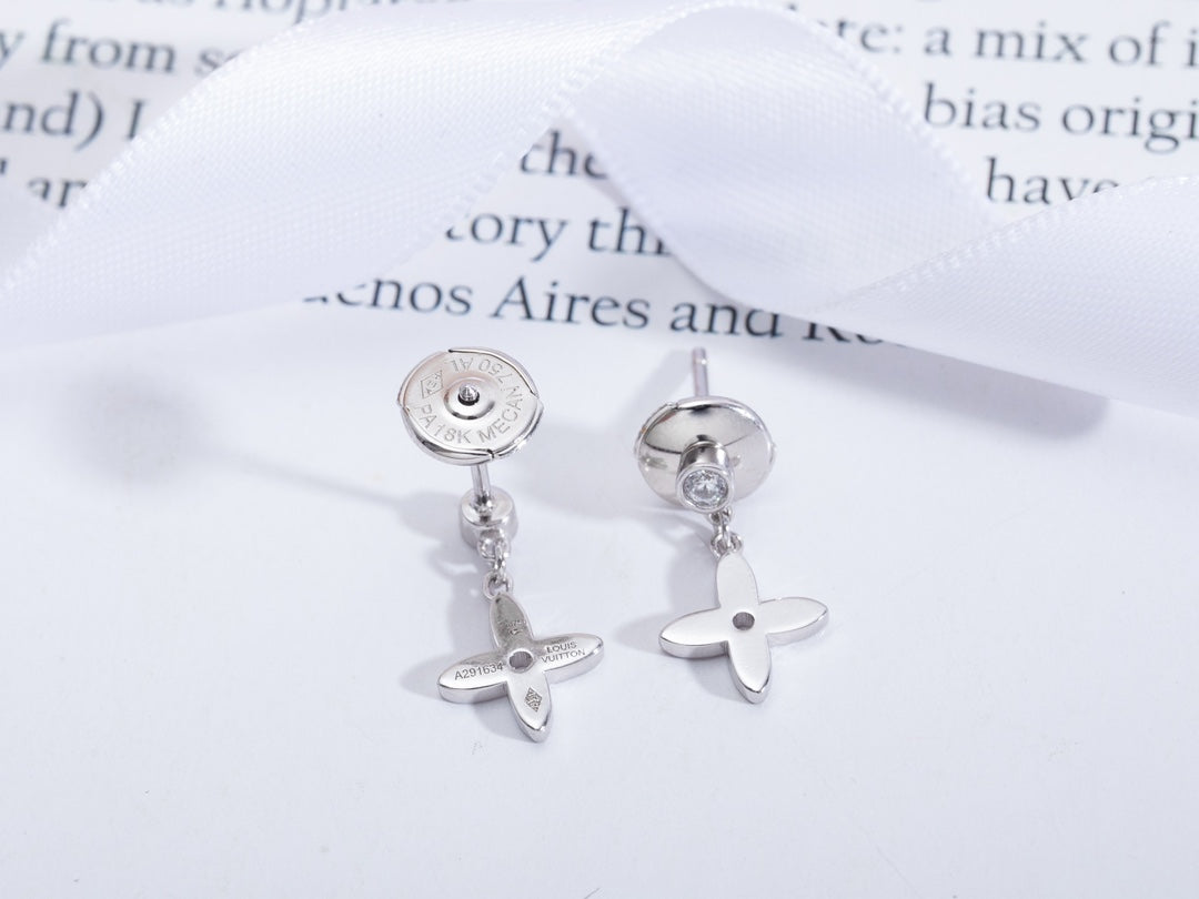 Loco VIDYLLE SILVER DIAMOND MINI DROP EARRINGS