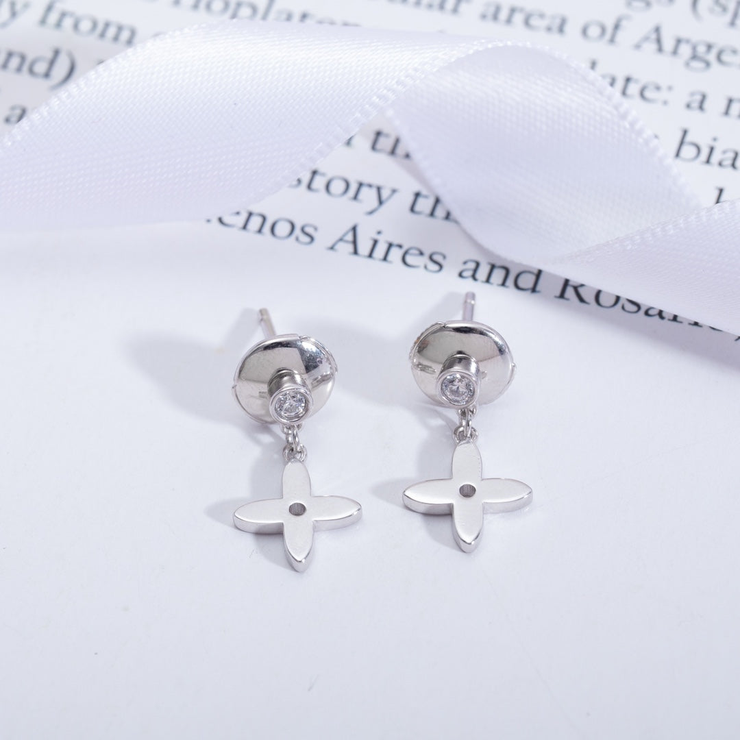 Loco VIDYLLE SILVER DIAMOND MINI DROP EARRINGS