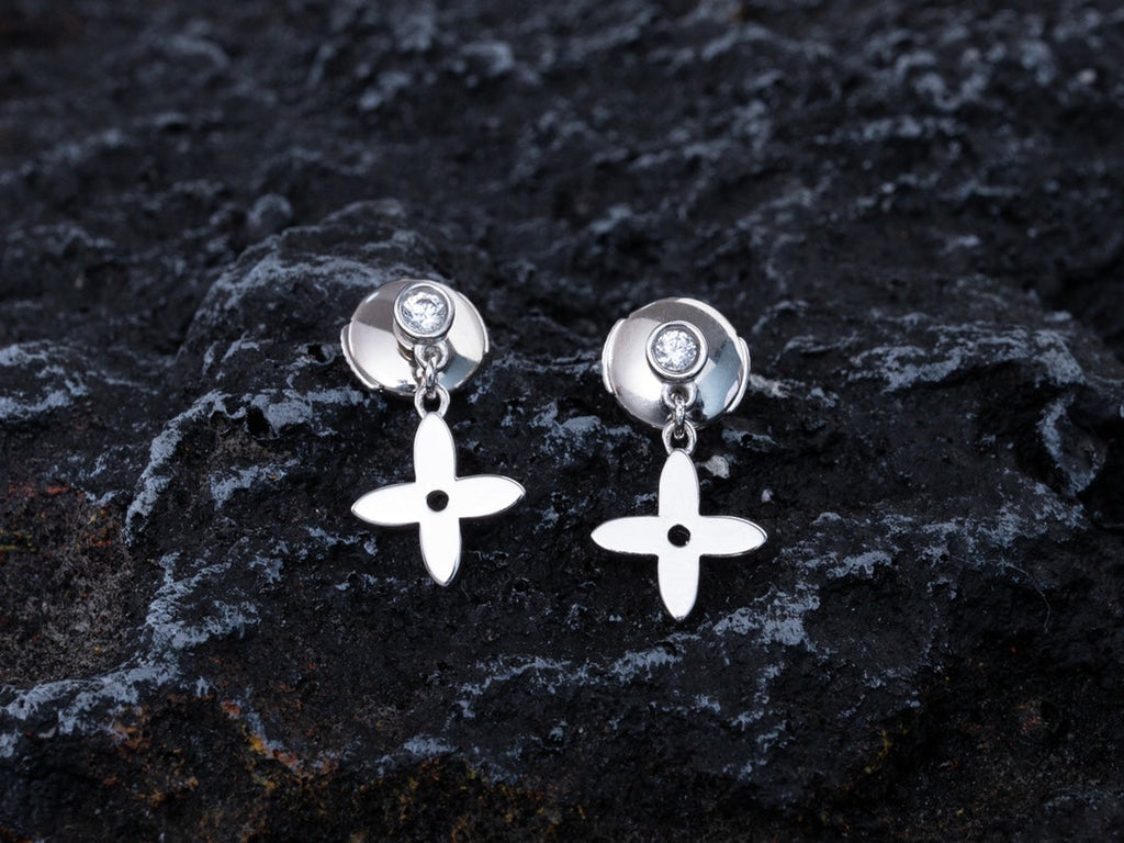 Loco VIDYLLE SILVER DIAMOND MINI DROP EARRINGS