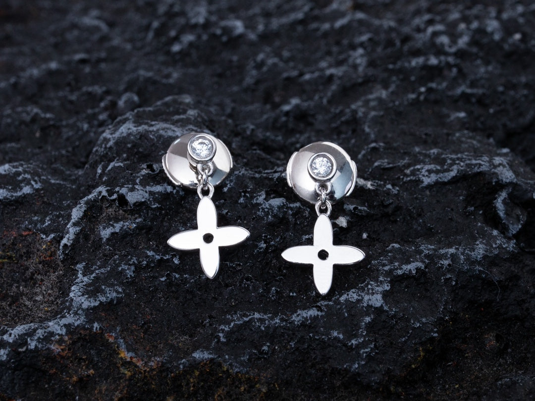 Loco VIDYLLE SILVER DIAMOND MINI DROP EARRINGS