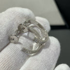 Loco LOVE DIAMOND SILVER HOOP EARRINGS