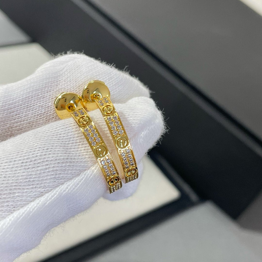 Loco LOVE DIAMOND GOLD HOOP EARRINGS
