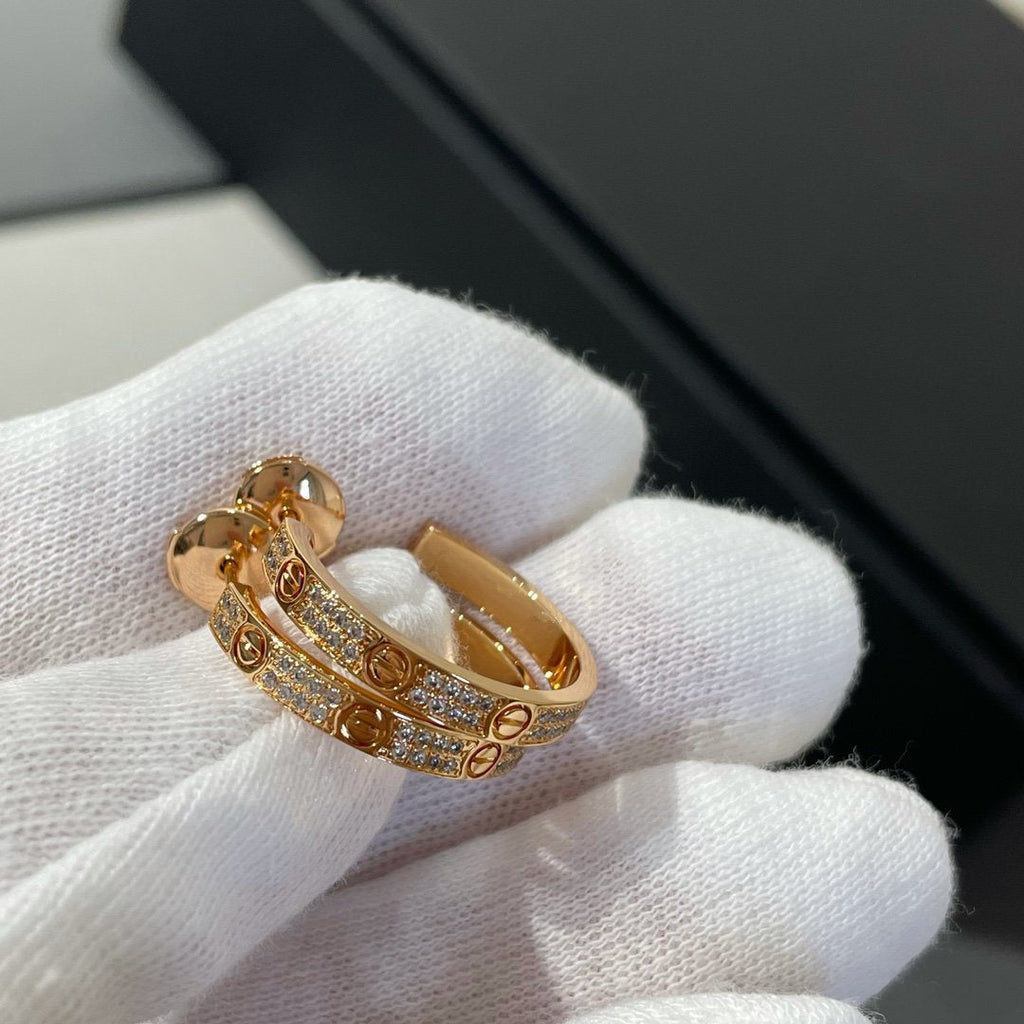 Loco LOVE DIAMOND PINK GOLD HOOP EARRINGS