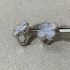 Loco CLOVER CHALCEDONY SILVER STUD EARRINGS