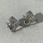 Loco CLOVER CHALCEDONY SILVER STUD EARRINGS