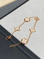 Loco STAR AND SUN 5 MOTIF MOP PINK GOLD BRACELET
