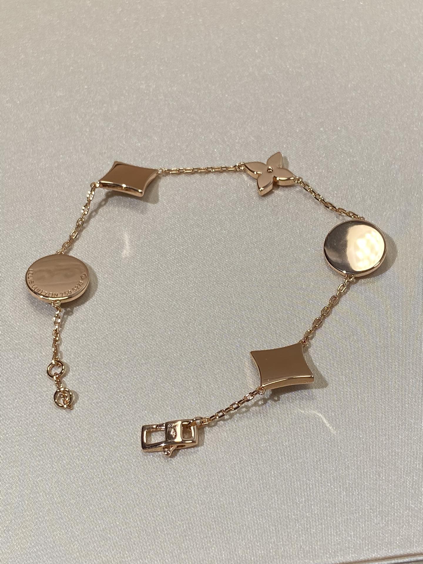 Loco STAR AND SUN 5 MOTIF MOP PINK GOLD BRACELET