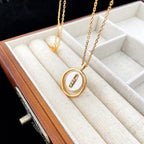 [Loco jewelrys]LUCKY MOVE MOP PINK GOLD NECKLACE