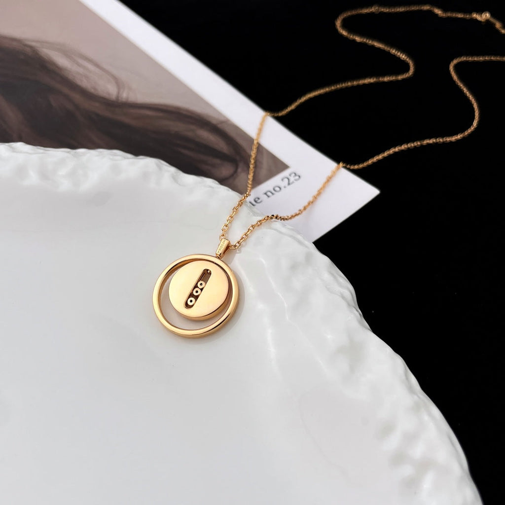 [Loco jewelrys]LUCKY MOVE MOP PINK GOLD NECKLACE
