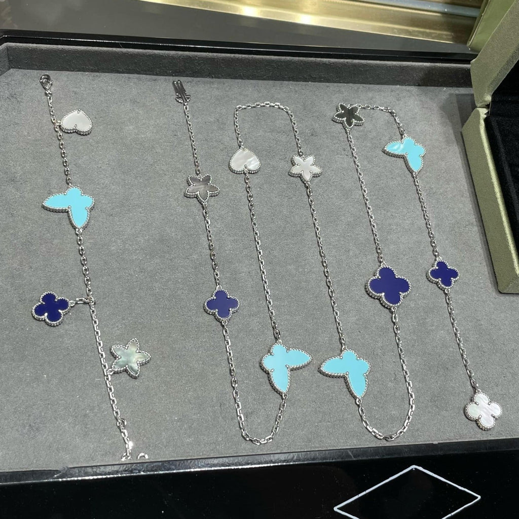 Loco LUCKY CLOVER SILVER 11 MOTIF NECKLACE