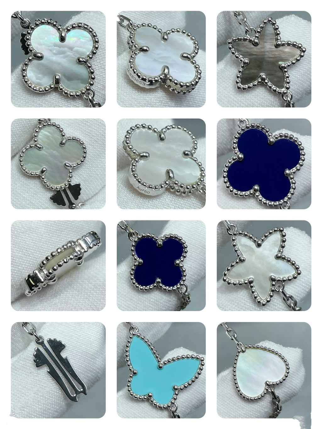 Loco LUCKY CLOVER SILVER 11 MOTIF NECKLACE