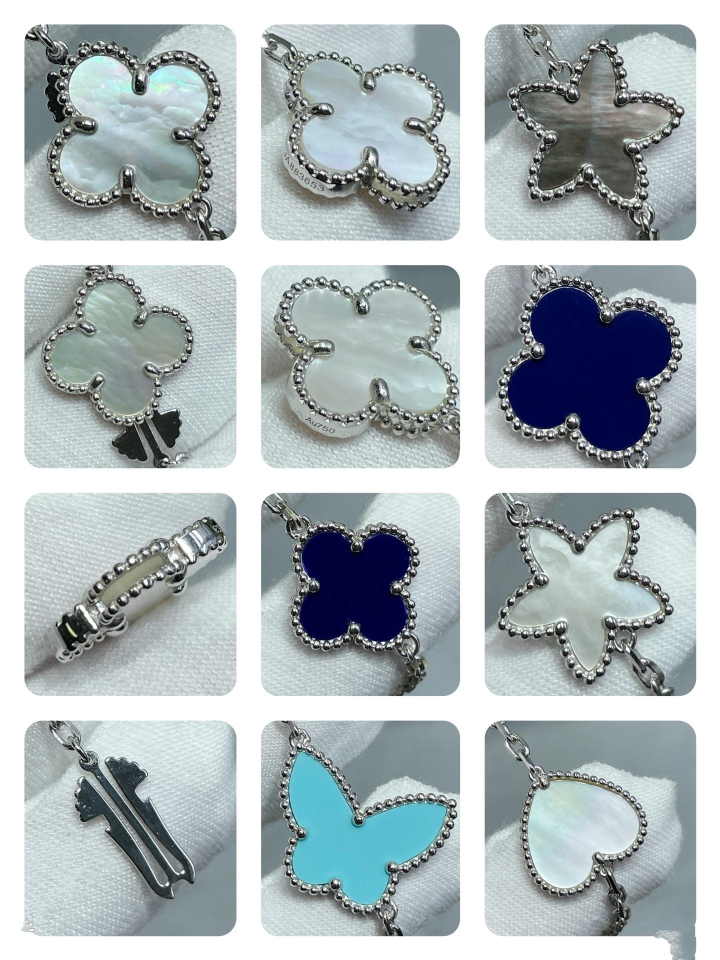 Loco LUCKY CLOVER SILVER 11 MOTIF NECKLACE