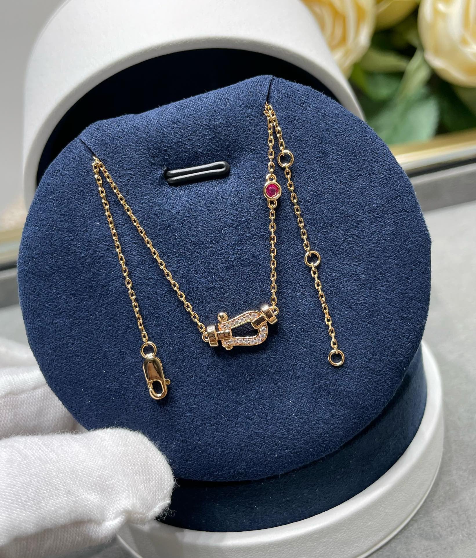 Loco FORCE 10 DIAMOND PINK GOLD NECKLACE