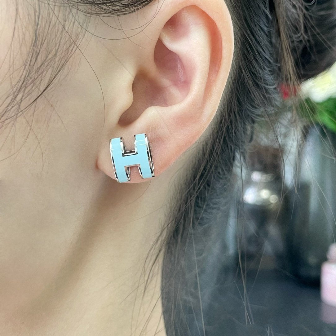 Loco POP H SKY BLUE STUD EARRINGS