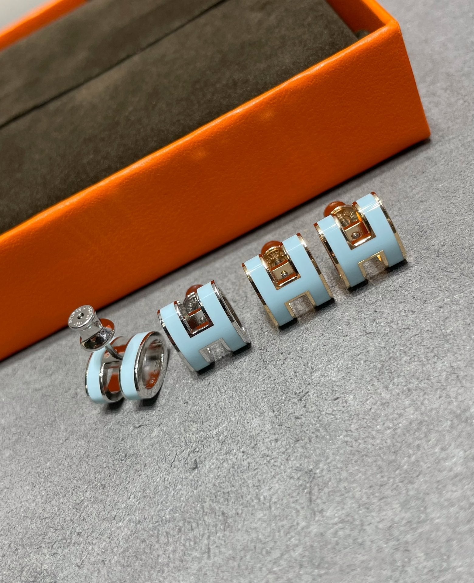 Loco POP H SKY BLUE STUD EARRINGS