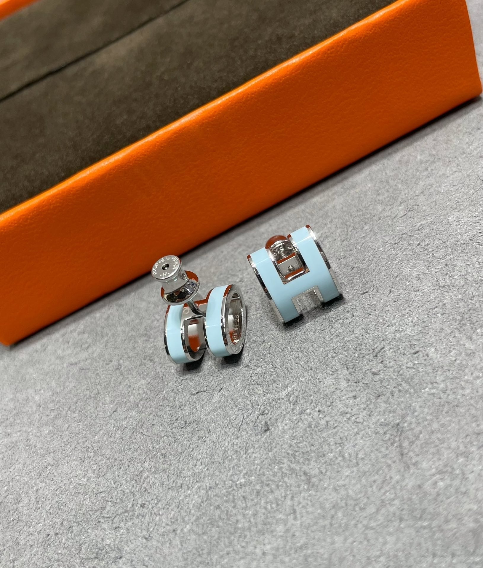 Loco POP H SKY BLUE STUD EARRINGS