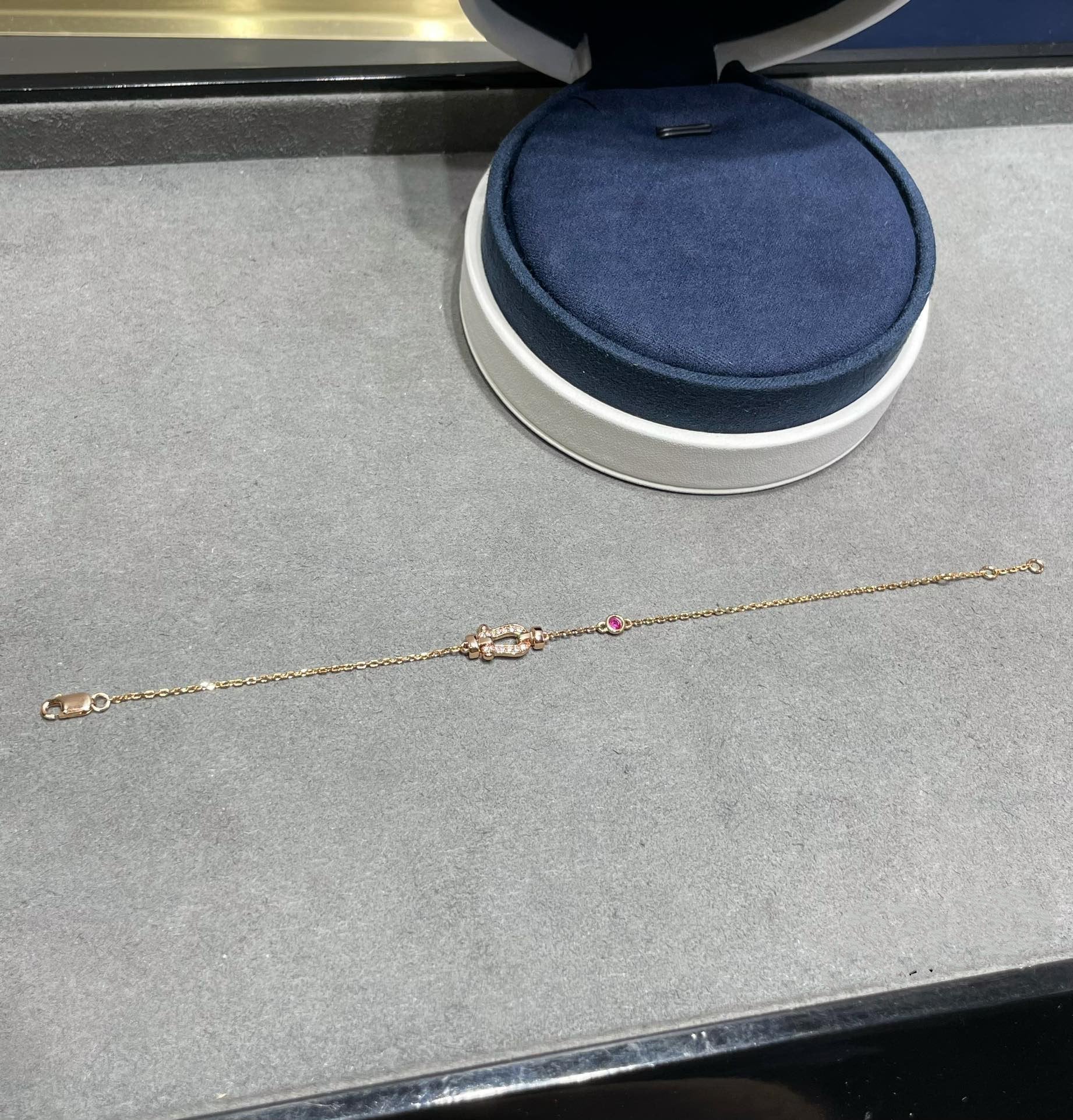 Loco FORCE 10 DIAMOND CHAIN LINK PINK GOLD BRACELET