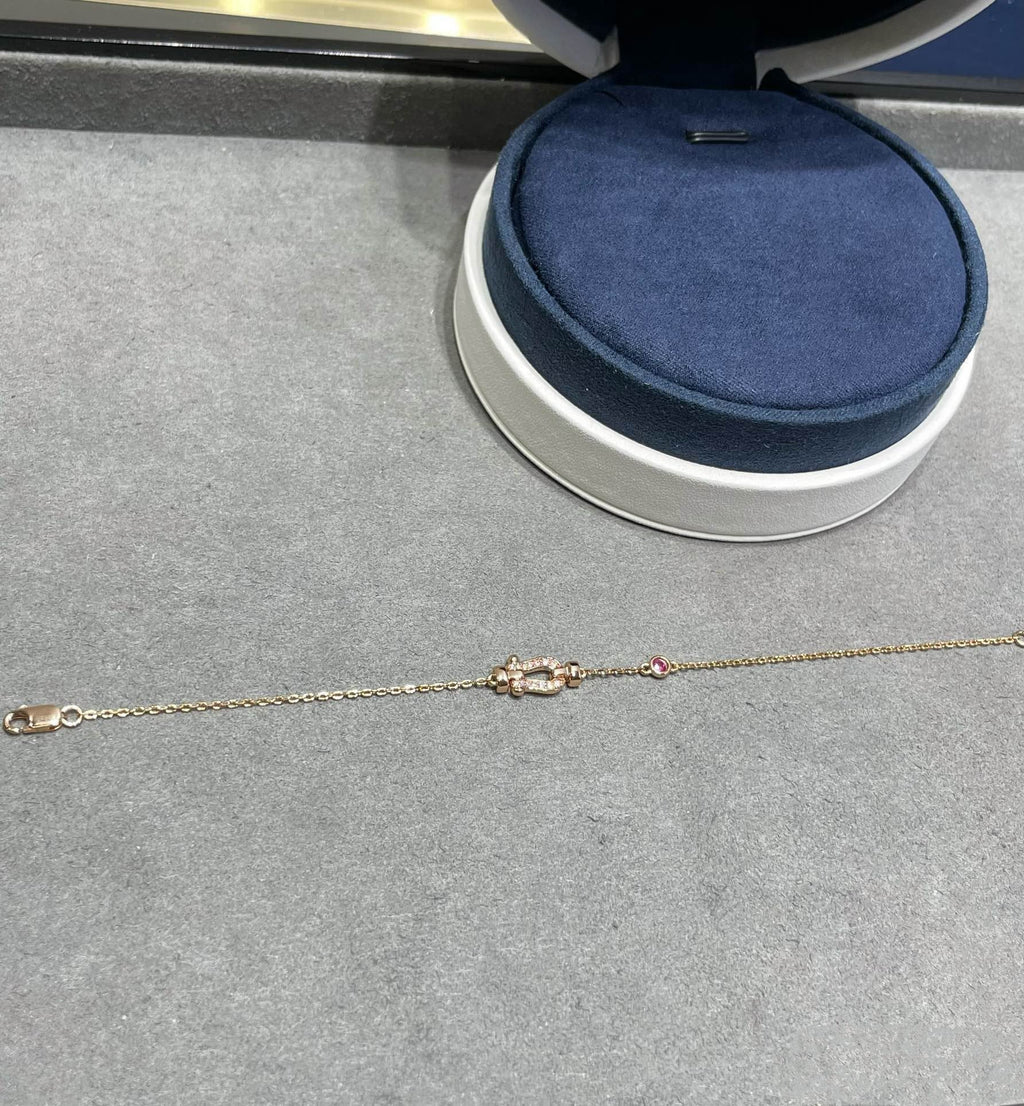 Loco FORCE 10 DIAMOND CHAIN LINK PINK GOLD BRACELET