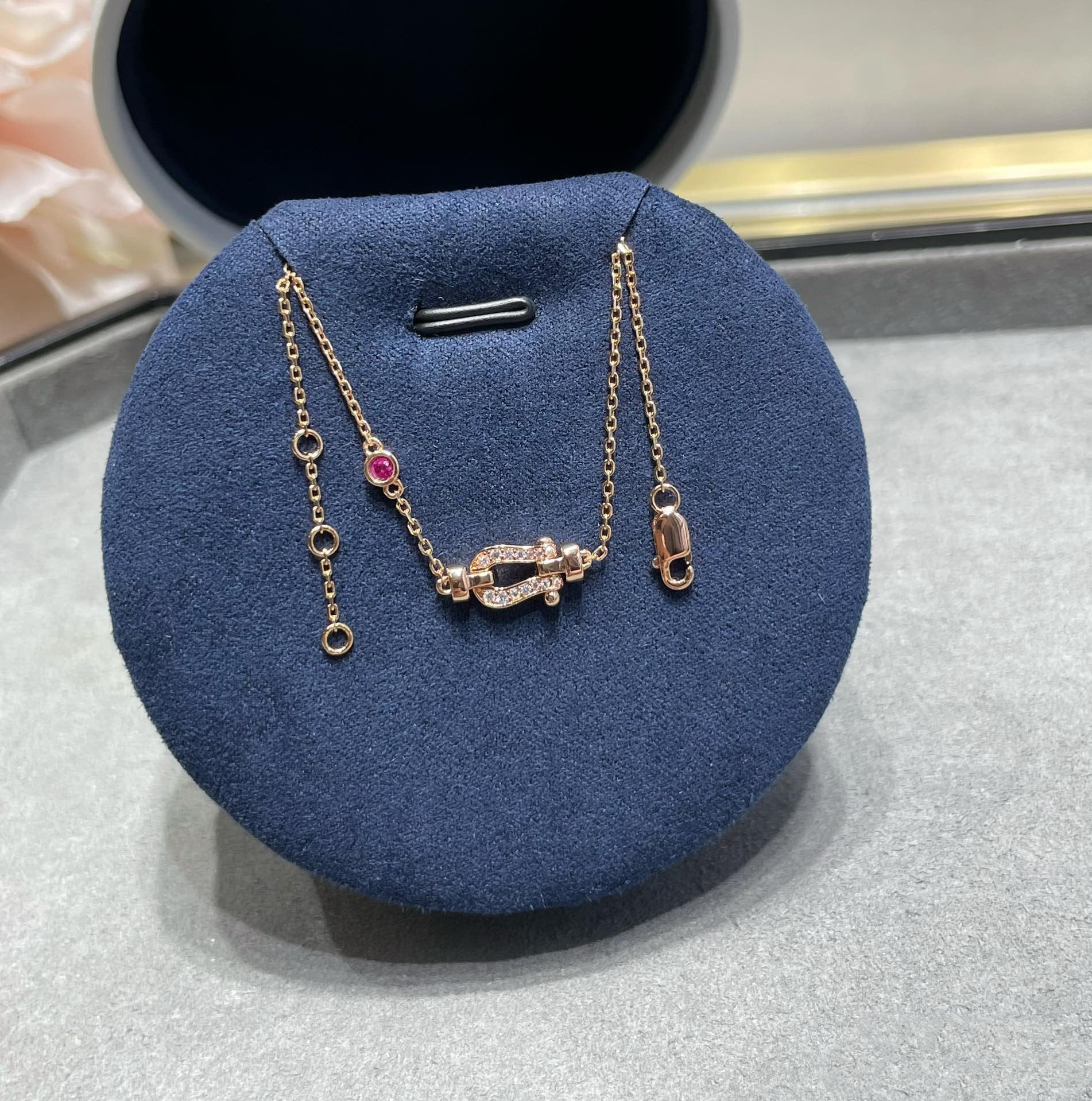 Loco FORCE 10 DIAMOND CHAIN LINK PINK GOLD BRACELET