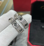 Loco LOVE CERAMIC DIAMOND PAVED SILVER EARRINGS