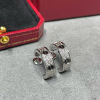 Loco LOVE CERAMIC DIAMOND PAVED SILVER EARRINGS