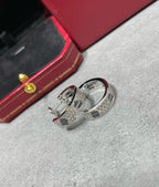 Loco LOVE CERAMIC DIAMOND PAVED SILVER EARRINGS