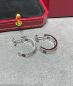 Loco LOVE CERAMIC DIAMOND PAVED SILVER EARRINGS