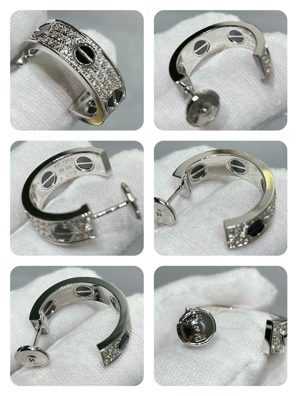 Loco LOVE CERAMIC DIAMOND PAVED SILVER EARRINGS