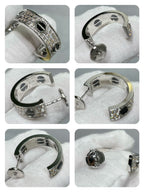 Loco LOVE CERAMIC DIAMOND PAVED SILVER EARRINGS