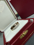 Loco LOVE PINK GOLD SILVER DIAMOND DOUBLE RING