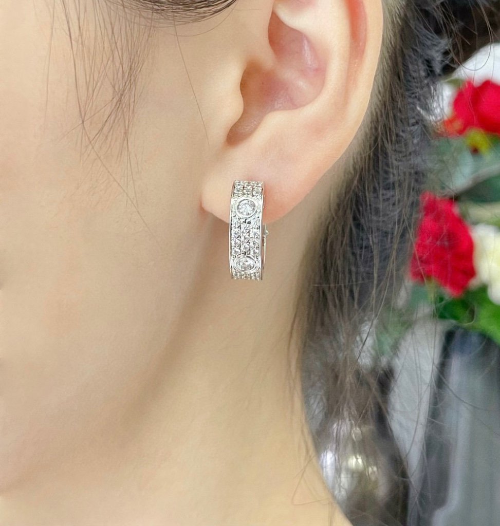 Loco LOVE 5.5MM DIAMOND PAVED EARRINGS