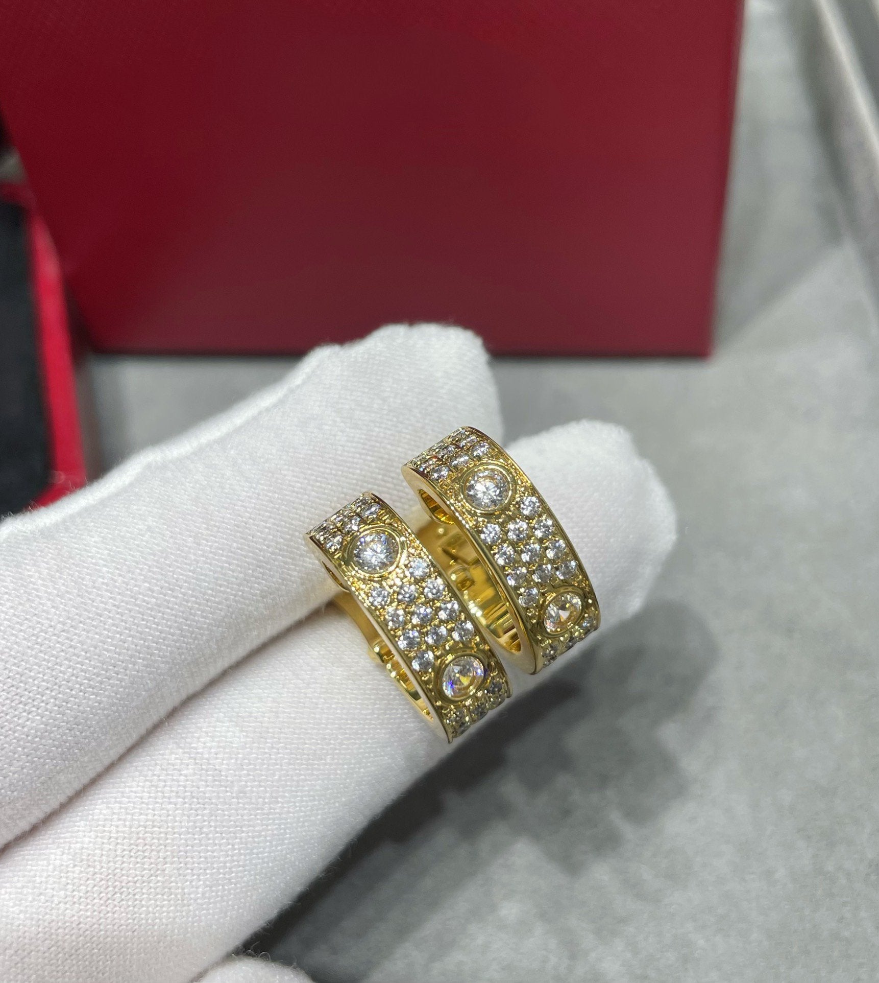 Loco LOVE 5.5MM DIAMOND PAVED EARRINGS