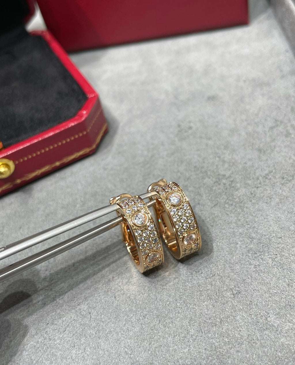 Loco LOVE 5.5MM DIAMOND PAVED EARRINGS