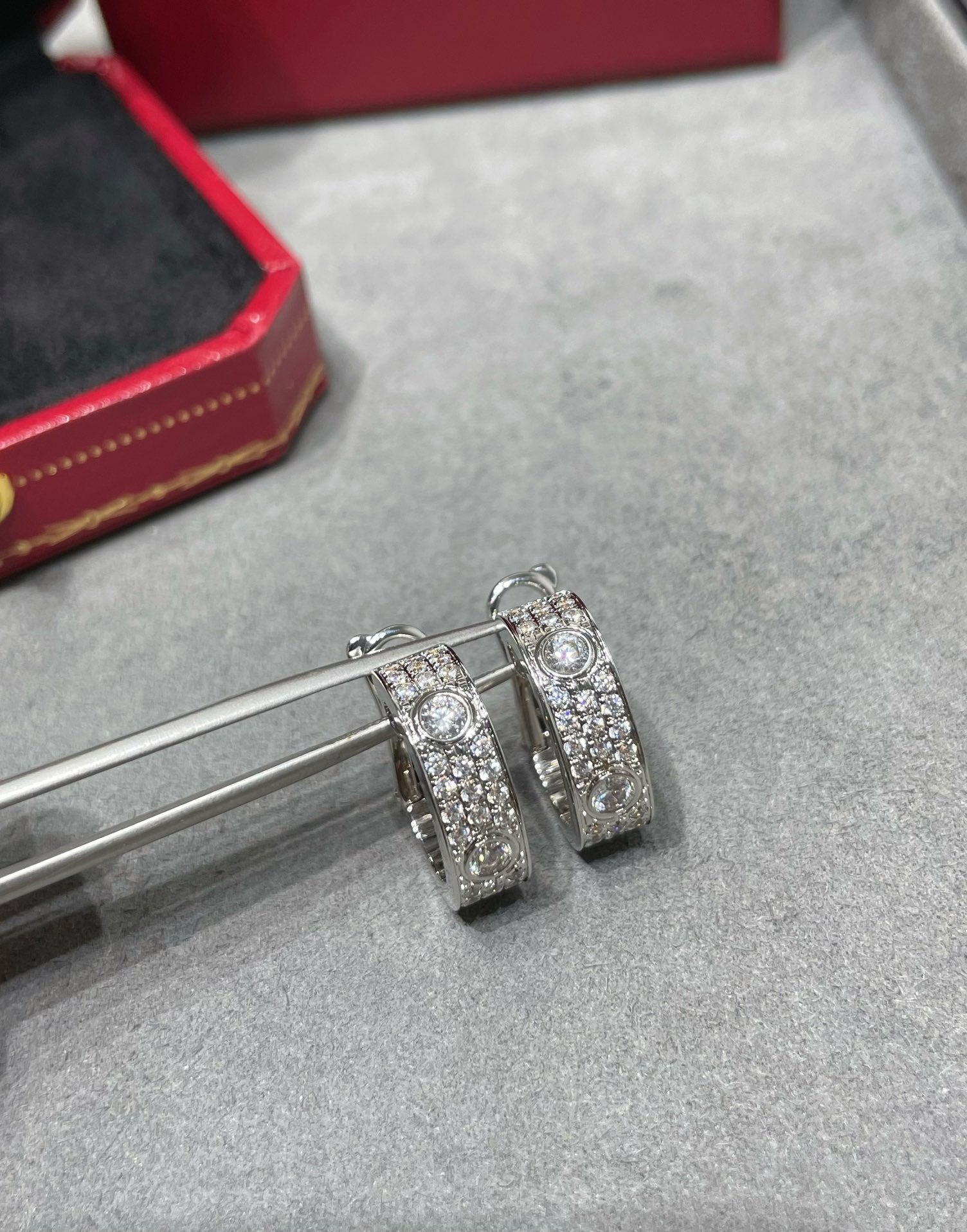 Loco LOVE 5.5MM DIAMOND PAVED EARRINGS