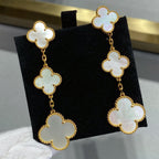 Loco CLOVER MOP 3 MOTIFS GOLD EARRINGS