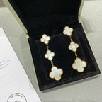 Loco CLOVER MOP 3 MOTIFS GOLD EARRINGS