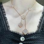 Loco CLOVER 6 MOTIF DIAMOND PAVED NECKLACE