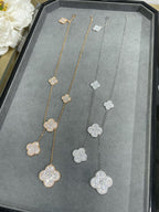 Loco CLOVER 6 MOTIF DIAMOND PAVED NECKLACE