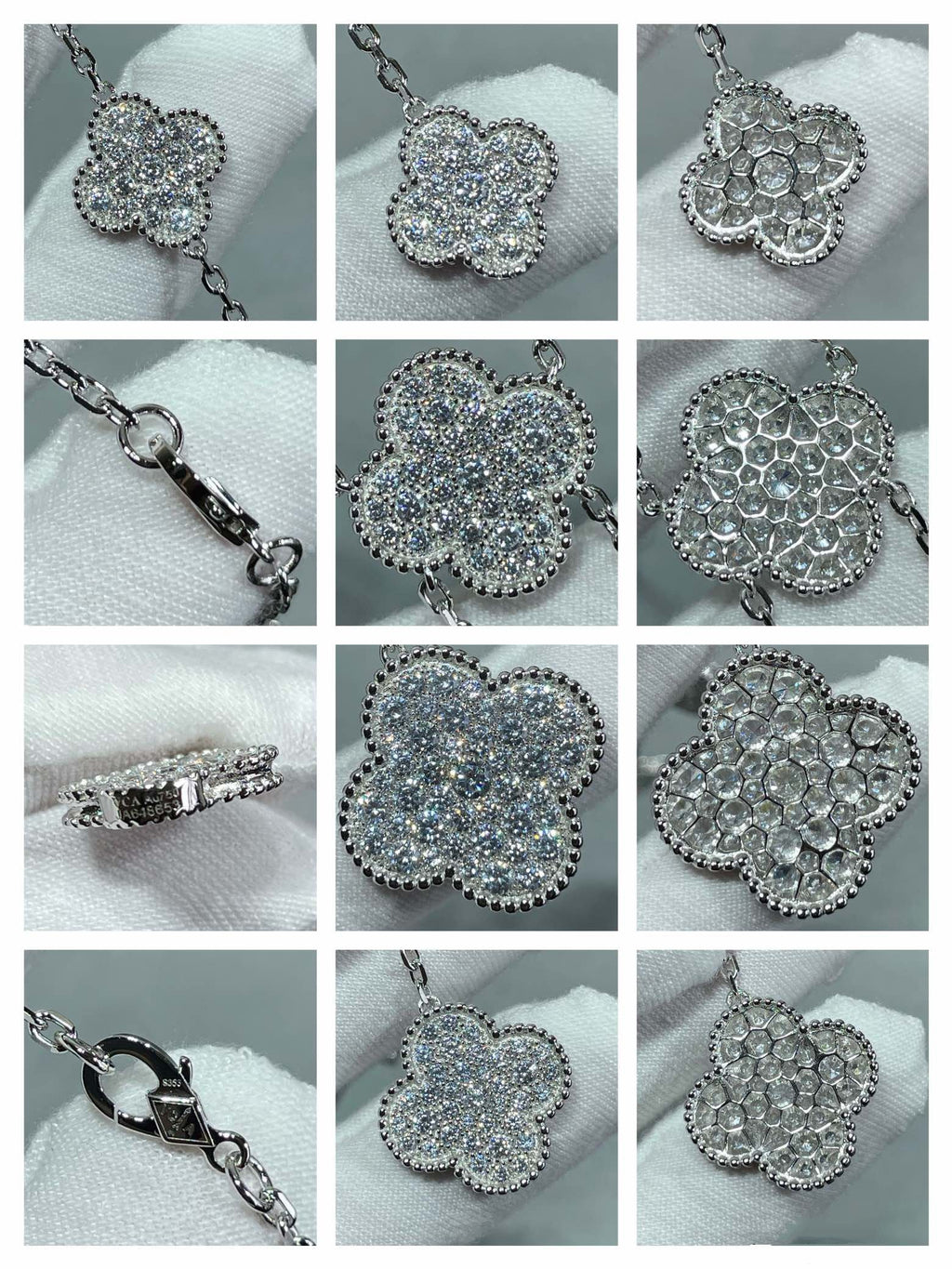 Loco CLOVER 6 MOTIF DIAMOND PAVED NECKLACE
