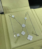Loco CLOVER 6 MOTIF DIAMOND PAVED NECKLACE