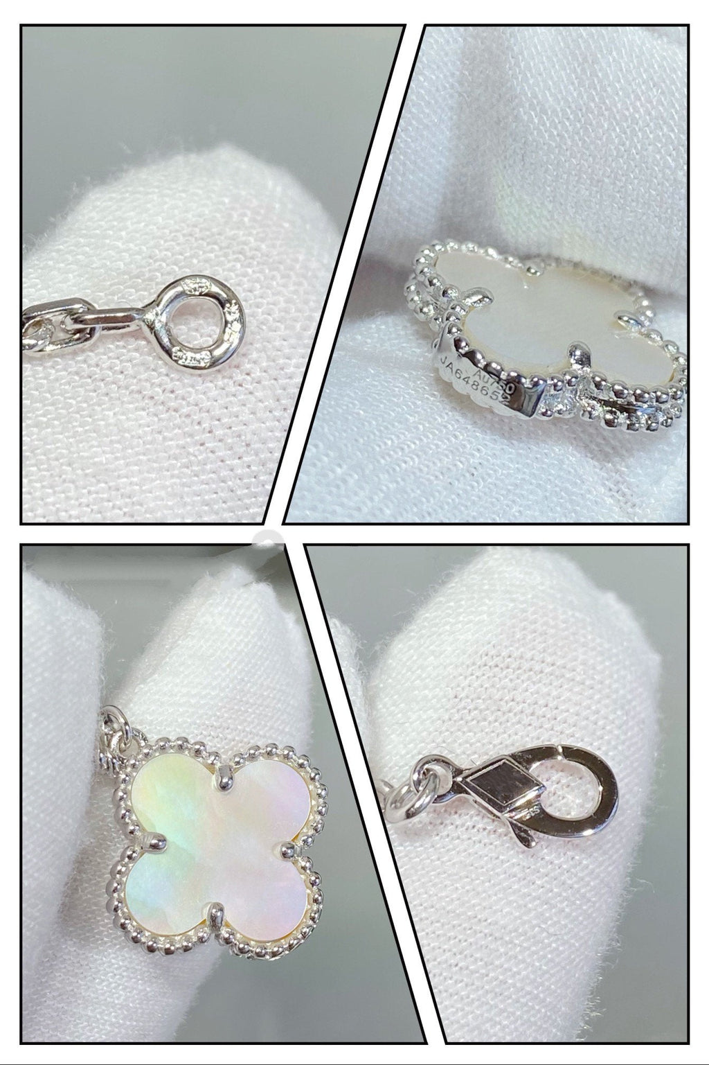 Loco CLOVER 5 MOTIF WHITE MOP SILVER BRACELET